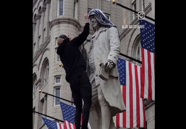 manifestatie, Washington DC, statuie, Benjamin Franklin, vandalizata, palestinieni, antisemitism