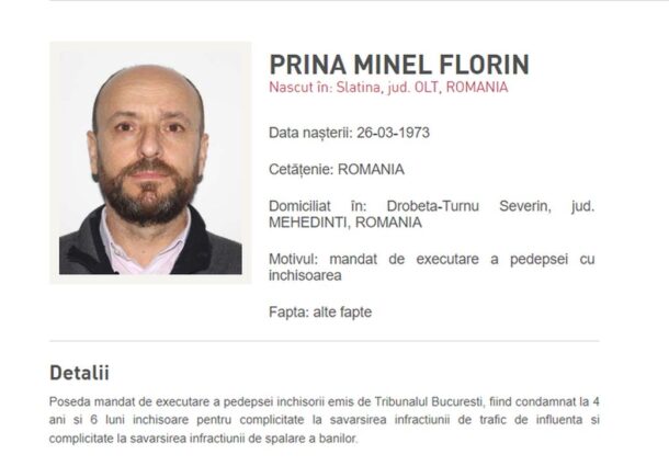 Minel Prina, readus, Romania, condamnare