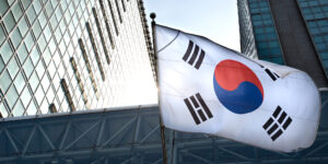 the-korean-flag-hanging-in-a-high-rise-building