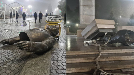 Revolutie in Kazahstan presedintele cere ajutorul Rusiei. Protestatarii au daramat statuile dictatorului Nursultan Nazarbaiev