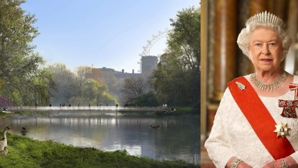 A fost dezvaluit designul pentru monumentul oficial al reginei Elisabeta a II-a Statui gradini si un pod translucid care evoca tiara pe care a purtat-o in ziua nuntii sale