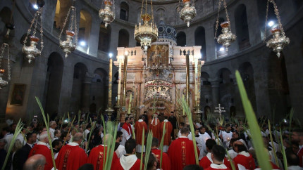 Poliția israeliană l-a împiedicat pe Patriarhul latin al Ierusalimului să celebreze Duminica Floriilor la Biserica Sfântului Mormânt