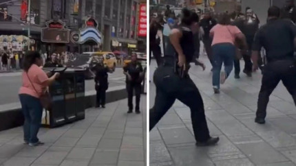O femeie a înjunghiat la întâmplare două persoane la New York ucigând-o pe una dintre ele înainte de a fi împușcată mortal de poliție  VIDEO